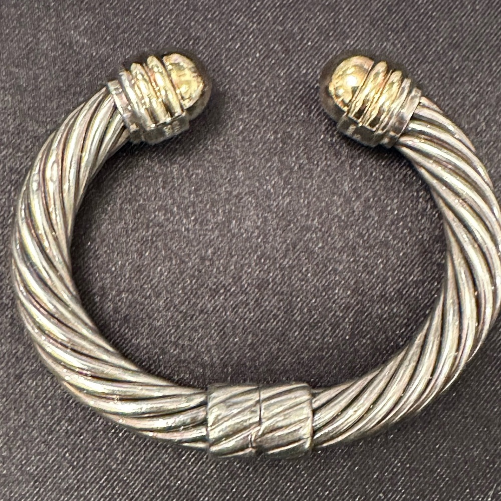 David Yurman Silver and Gold Twisted Bracelet